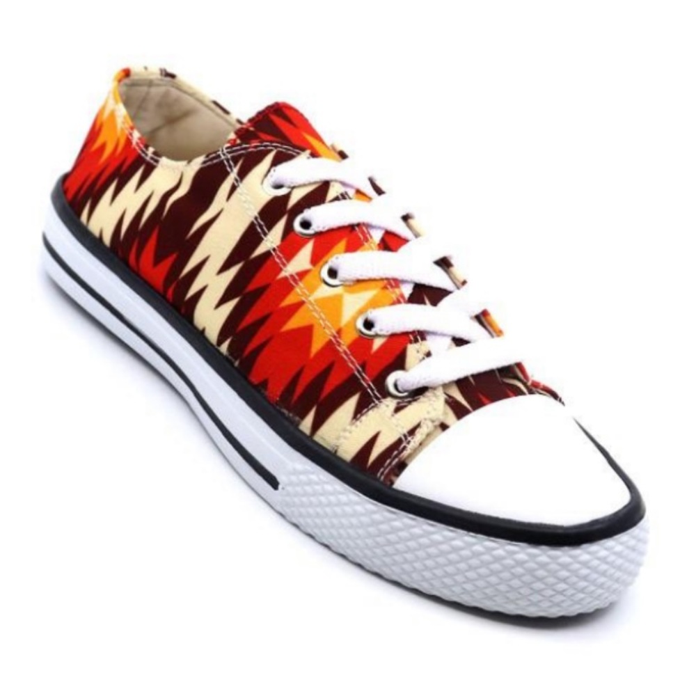 Everglades Aztec Red Lace-Up Sneakers